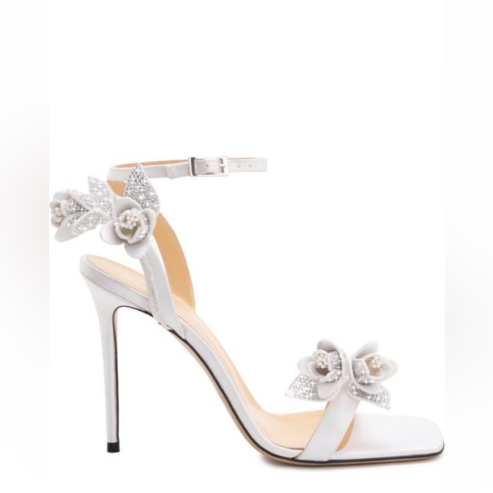 Mach & Mach Wonder Tulip Slingback Sandals heels white 38.5 & 41.5 new